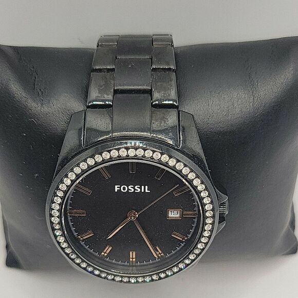 Fossil Janice BQ3318 Womens Black Stainless Steel Analog Dial Quartz Watch AM835 - Picture 5 of 11